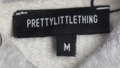 Womens UK Size M PRETTYLITTLETHING Grey Pullover Hoodie