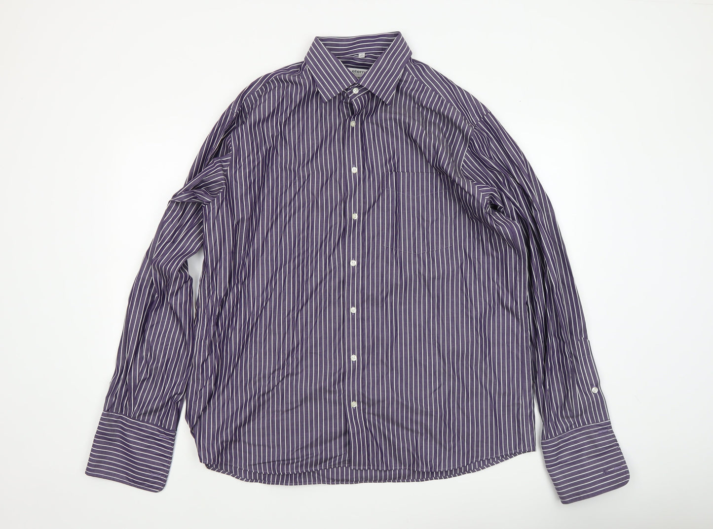 Mens UK Collar Size 44 Eterna Smart Purple  Dress Shirt