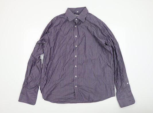Mens UK Collar Size 44 Eterna Smart Purple  Dress Shirt