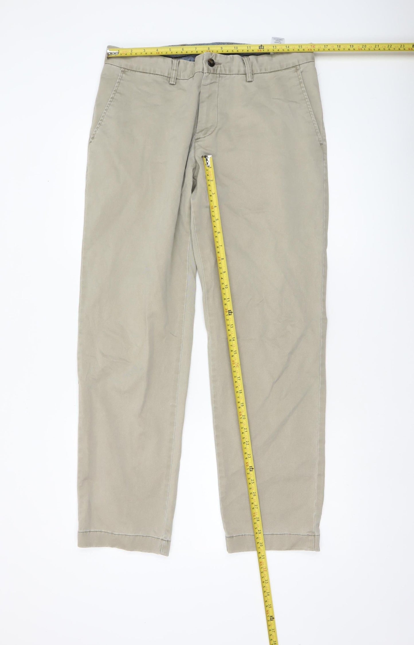 Mens UK Size M Paul Costelloe Regular Fit Chino Beige Trousers