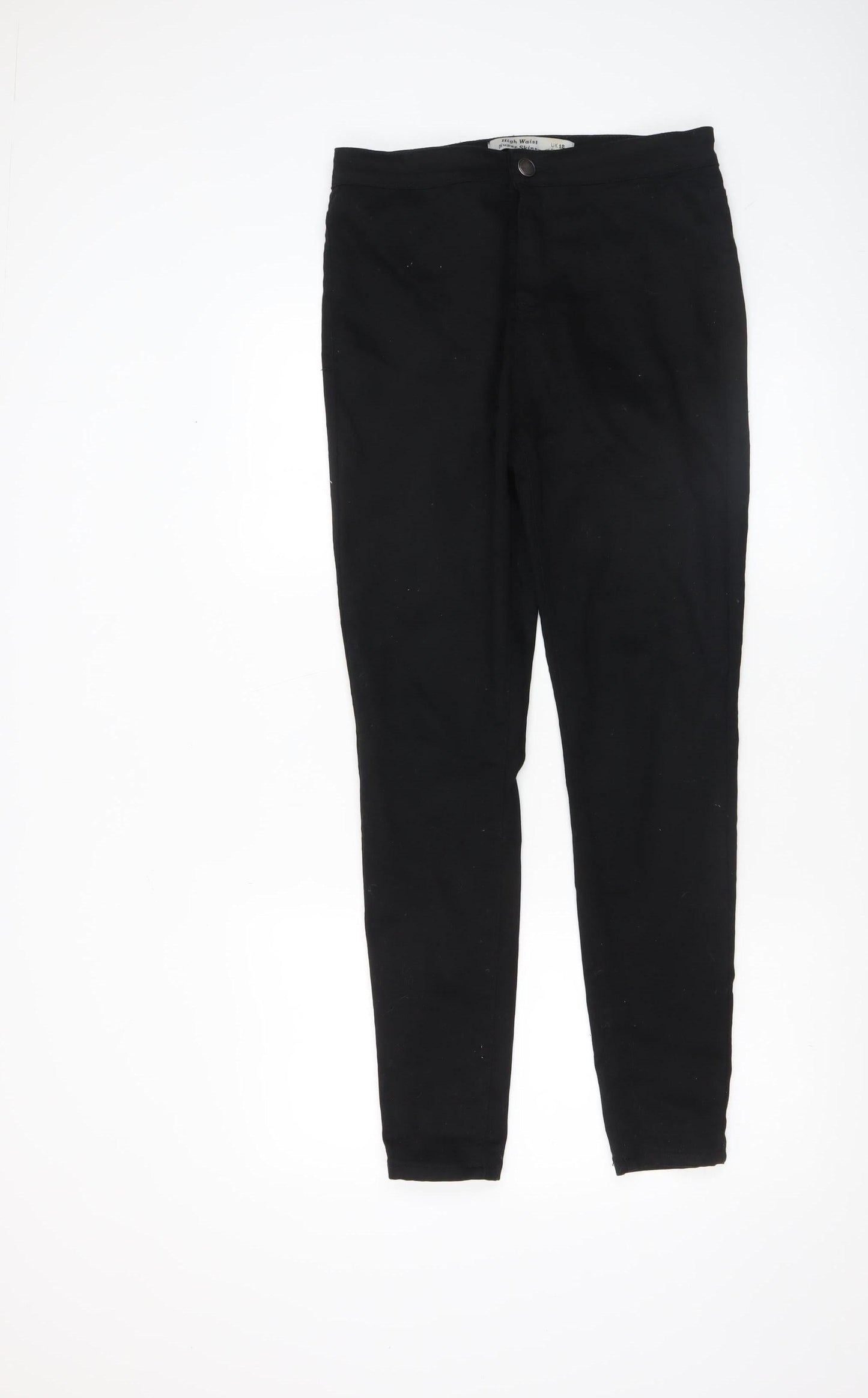 Womens UK Size 12 New Look Slim Fit Casual Workwear Black Trousers
