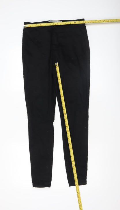 Womens UK Size 12 New Look Slim Fit Casual Workwear Black Trousers