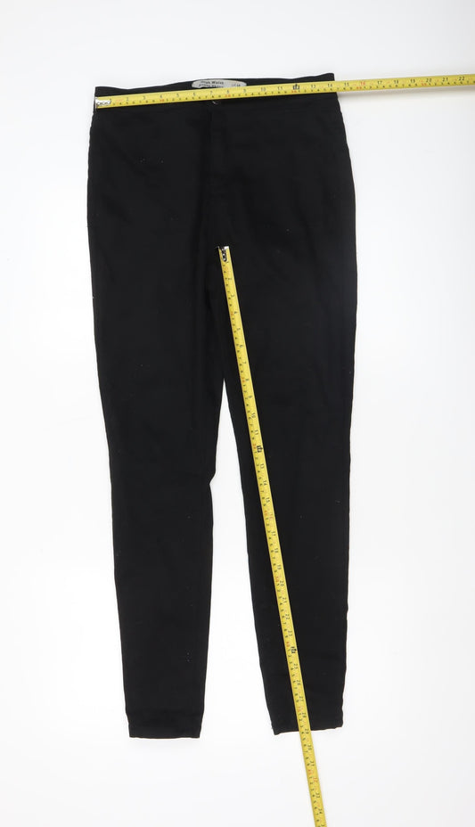 Womens UK Size 12 New Look Slim Fit Casual Workwear Black Trousers