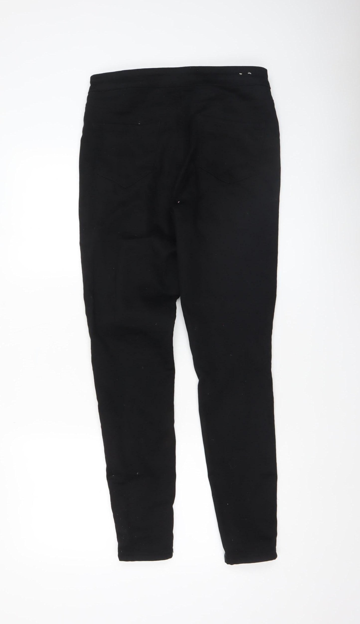 Womens UK Size 12 New Look Slim Fit Casual Workwear Black Trousers