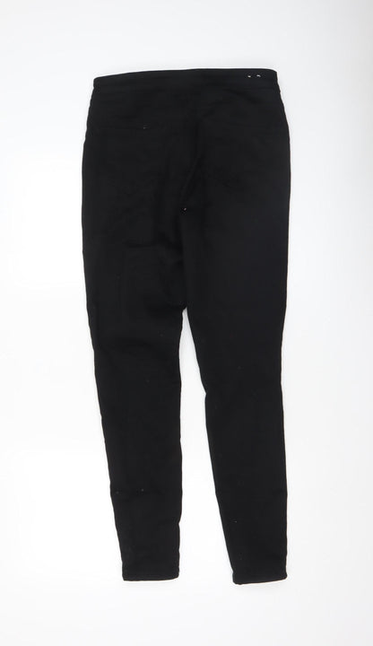 Womens UK Size 12 New Look Slim Fit Casual Workwear Black Trousers