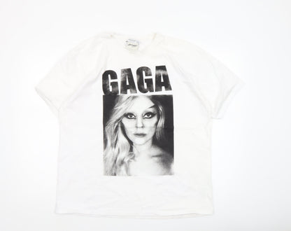 Womens UK Size L Stradivarius White Basic T-Shirt