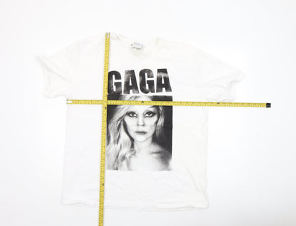 Womens UK Size L Stradivarius White Basic T-Shirt