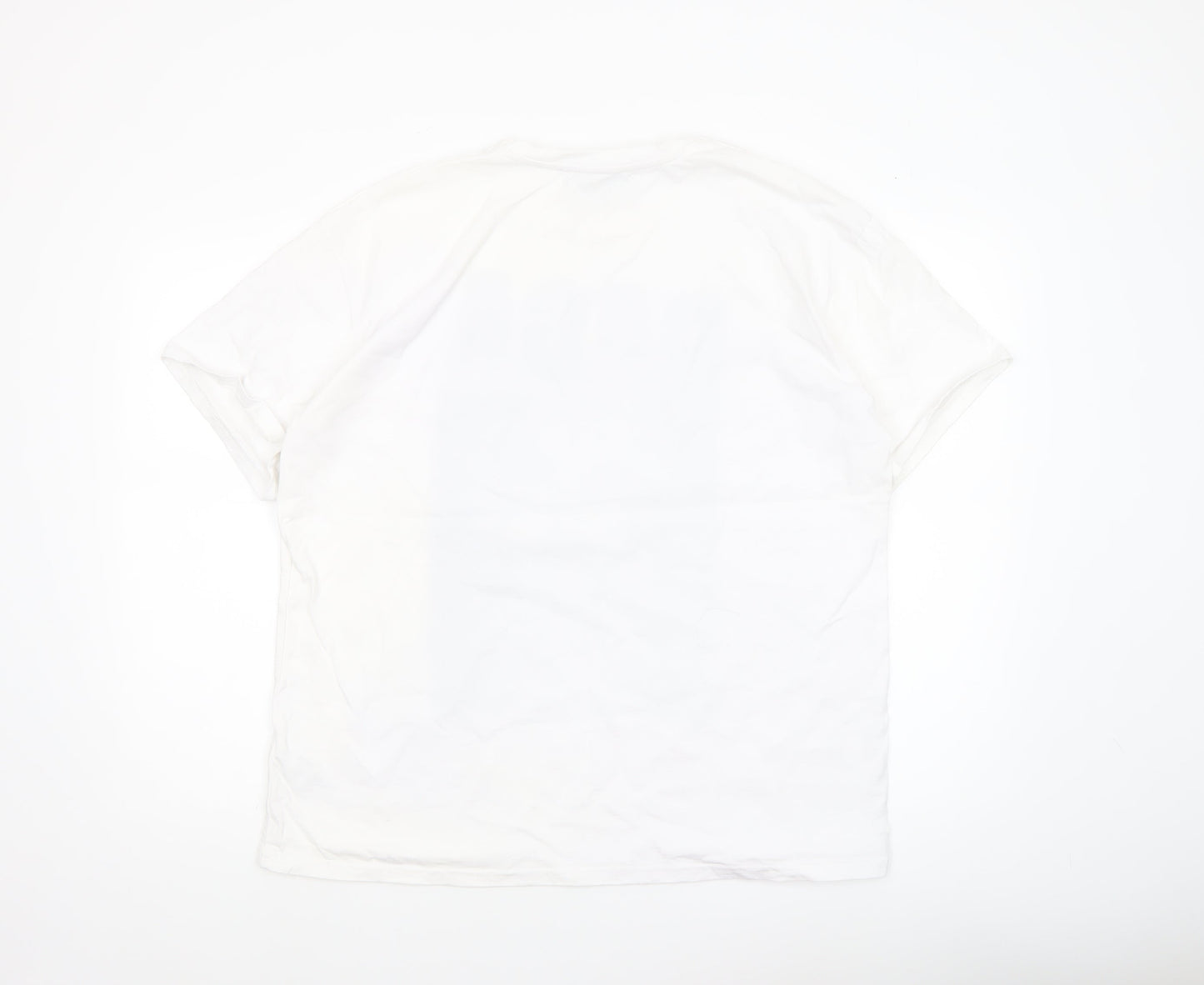 Womens UK Size L Stradivarius White Basic T-Shirt