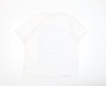 Womens UK Size L Stradivarius White Basic T-Shirt