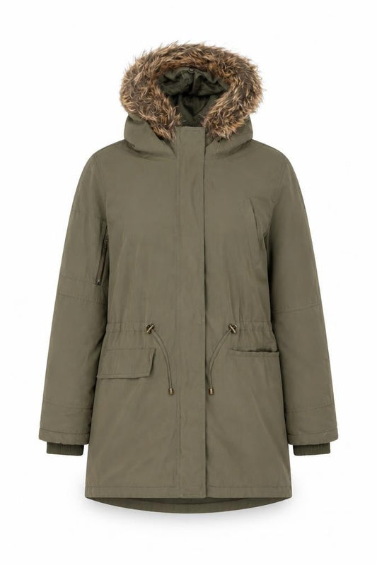 Womens UK Size S Oasis Green Parka Coat