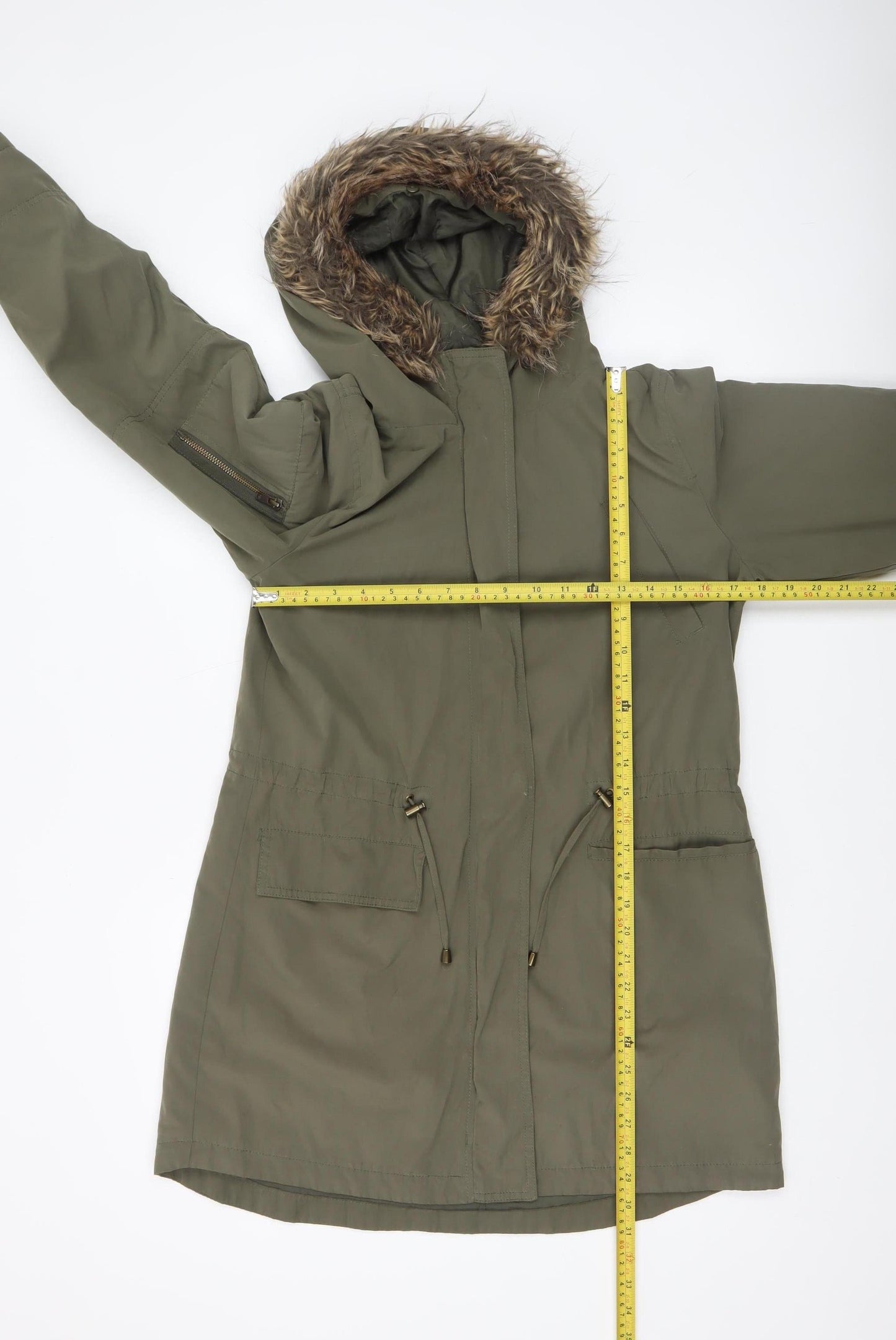 Womens UK Size S Oasis Green Parka Coat