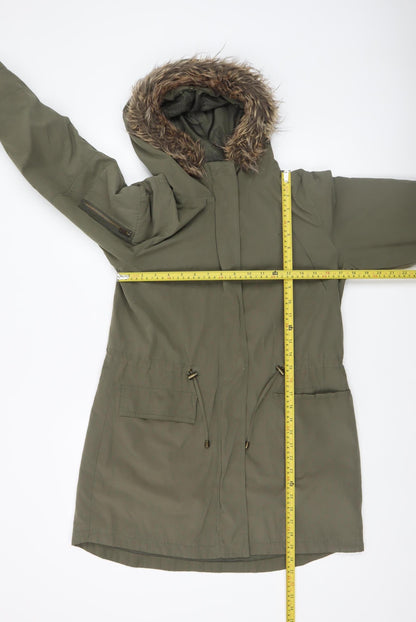 Womens UK Size S Oasis Green Parka Coat
