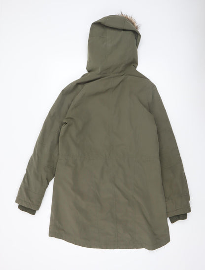 Womens UK Size S Oasis Green Parka Coat