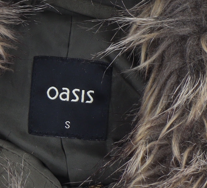 Womens UK Size S Oasis Green Parka Coat
