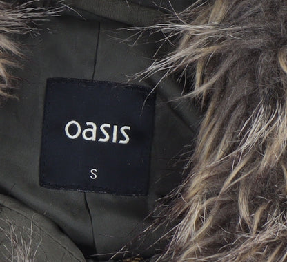 Womens UK Size S Oasis Green Parka Coat