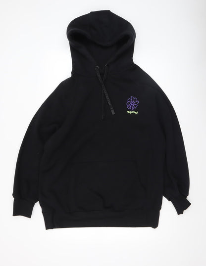 Dunnes Women's Black Medium Pullover Hoodie Graphic Print