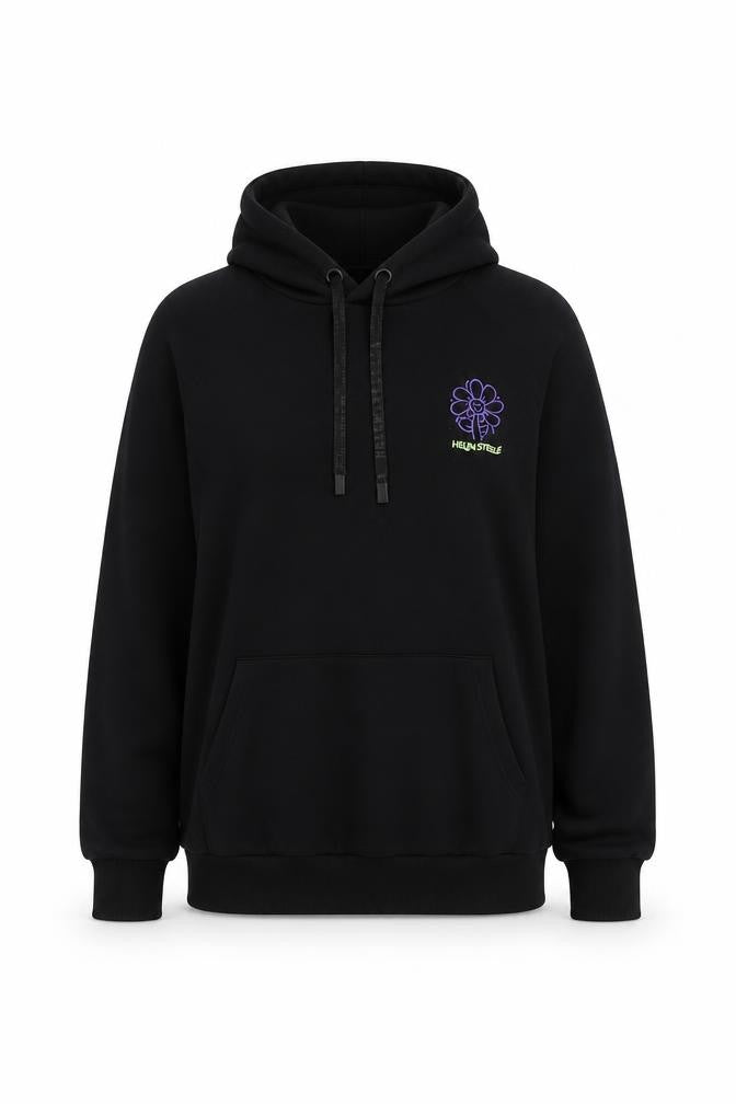 Dunnes Women's Black Medium Pullover Hoodie Graphic Print
