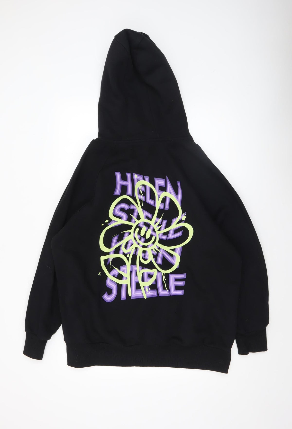 Dunnes Women's Black Medium Pullover Hoodie Graphic Print