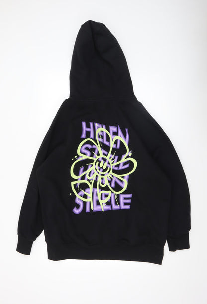 Dunnes Women's Black Medium Pullover Hoodie Graphic Print