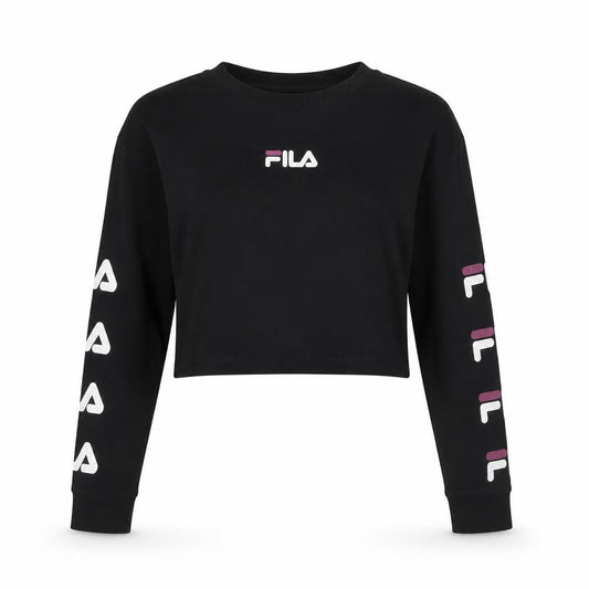 Womens UK Size 2XS FILA Black Cropped T-Shirt