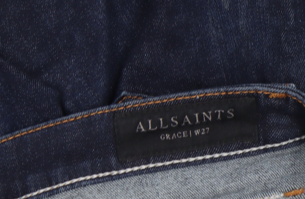 Womens UK Size 10 AllSaints Slim Fit Skinny Blue Jeans