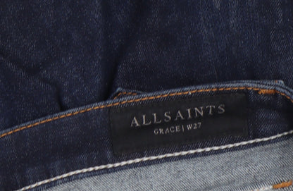 Womens UK Size 10 AllSaints Slim Fit Skinny Blue Jeans