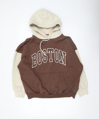 Teens UK Size S Pull&Bear Brown Pullover Hoodie