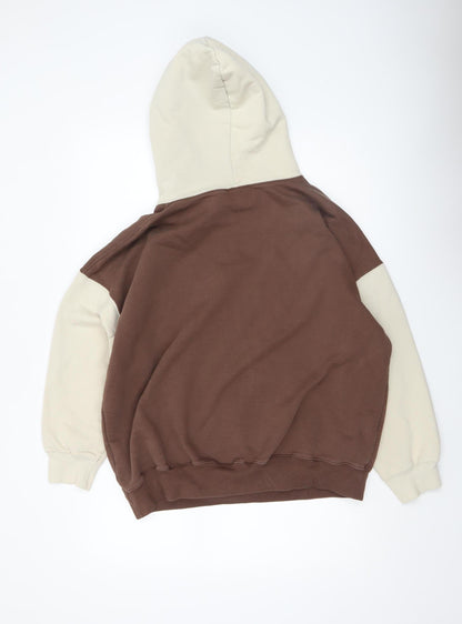 Teens UK Size S Pull&Bear Brown Pullover Hoodie