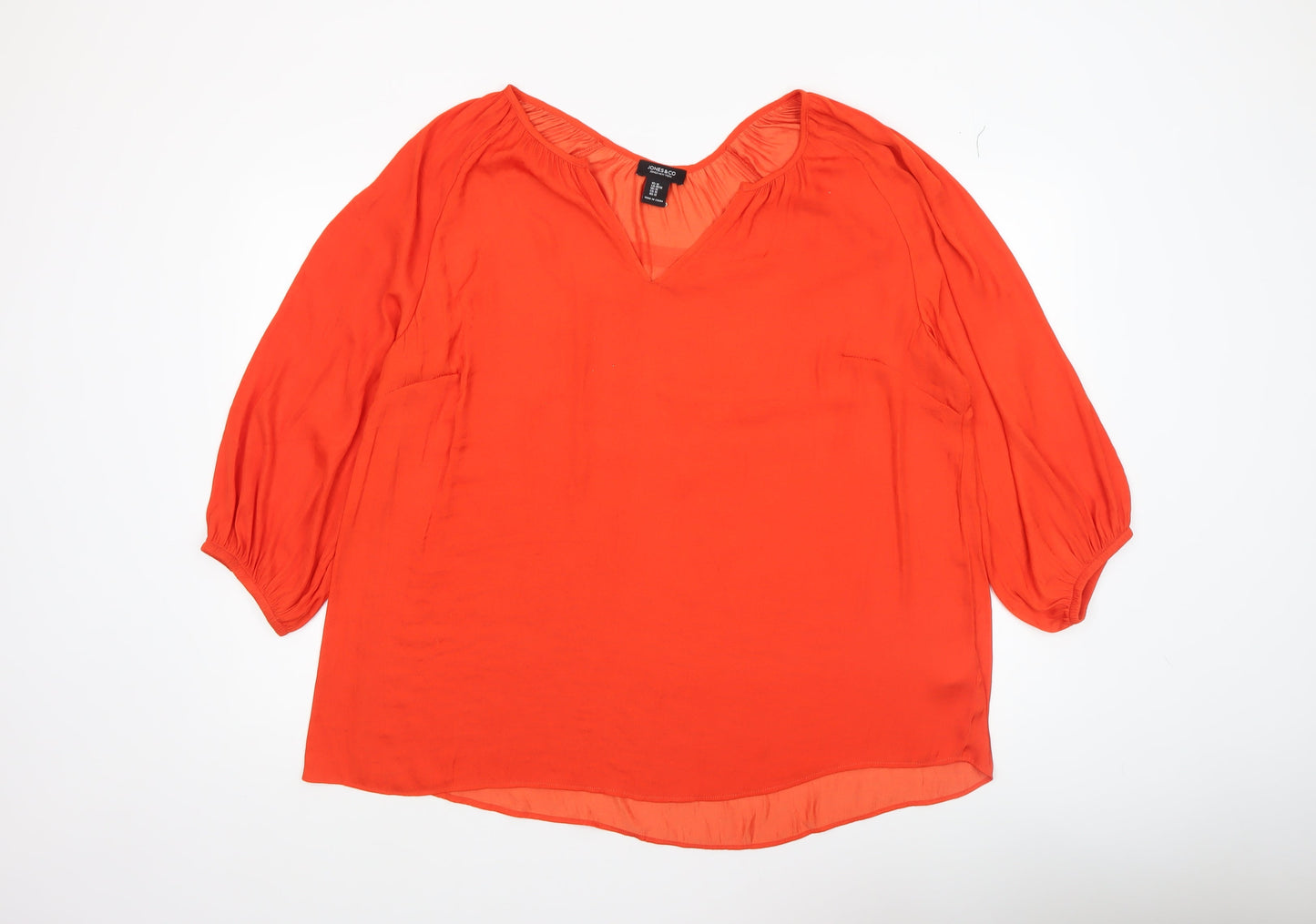 Womens UK Size 18 Plus Jones New York Orange Tunic Blouse