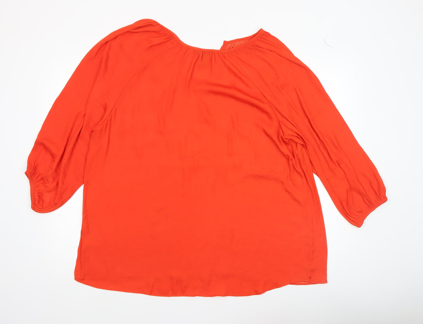 Womens UK Size 18 Plus Jones New York Orange Tunic Blouse