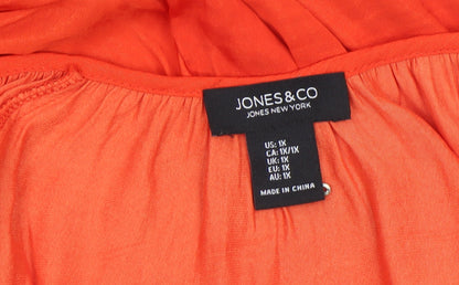 Womens UK Size 18 Plus Jones New York Orange Tunic Blouse