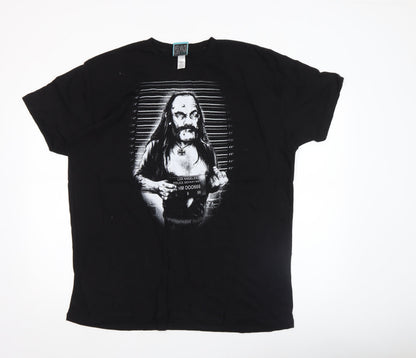 Too Fast Men’s Black 2XL Rock Graphic Print Cotton T-Shirt