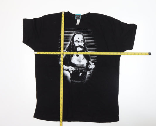 Too Fast Men’s Black 2XL Rock Graphic Print Cotton T-Shirt