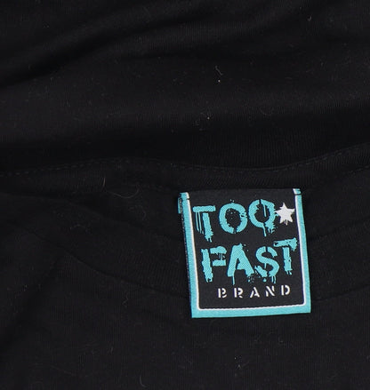 Too Fast Men’s Black 2XL Rock Graphic Print Cotton T-Shirt