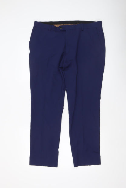Mens UK Size L NEXT Regular Fit Dress Pants Blue Trousers