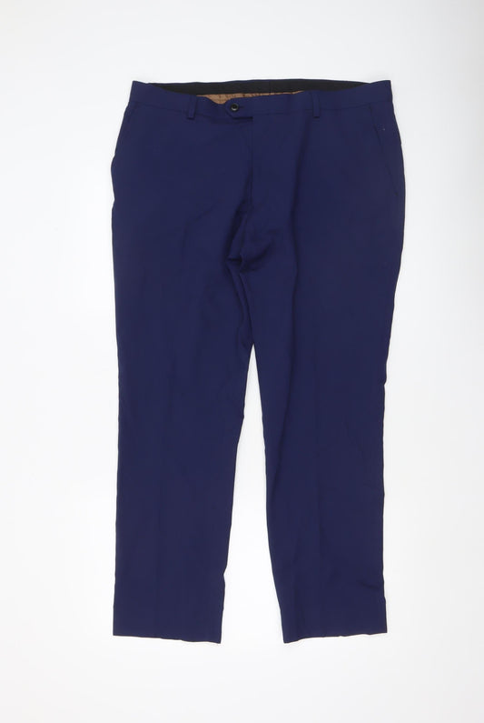 Mens UK Size L NEXT Regular Fit Dress Pants Blue Trousers