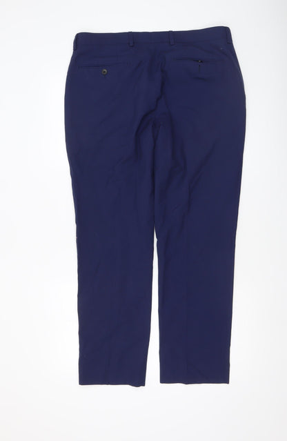 Mens UK Size L NEXT Regular Fit Dress Pants Blue Trousers