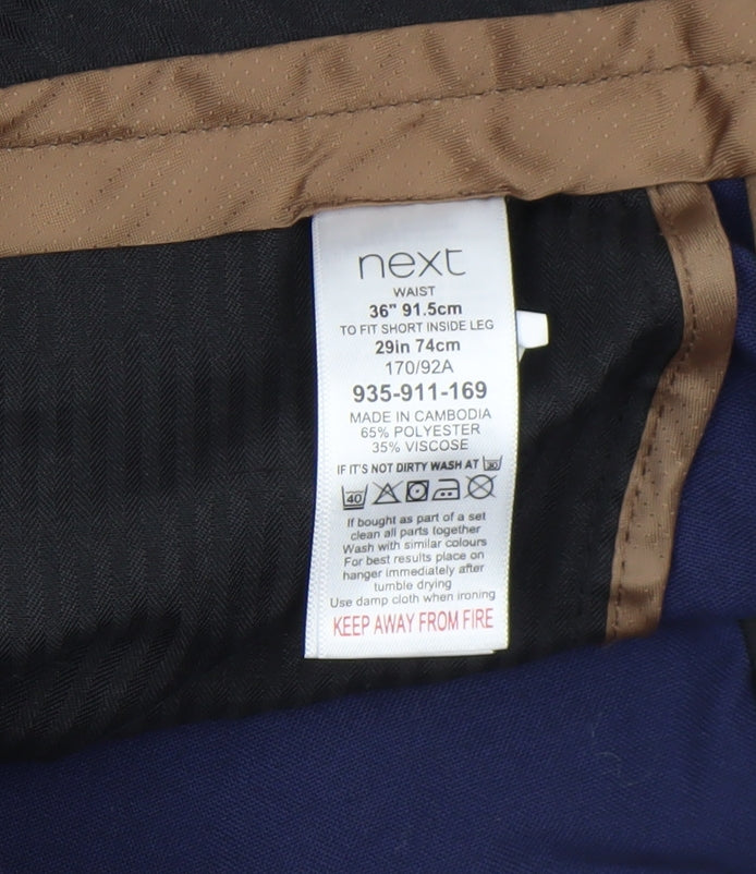 Mens UK Size L NEXT Regular Fit Dress Pants Blue Trousers