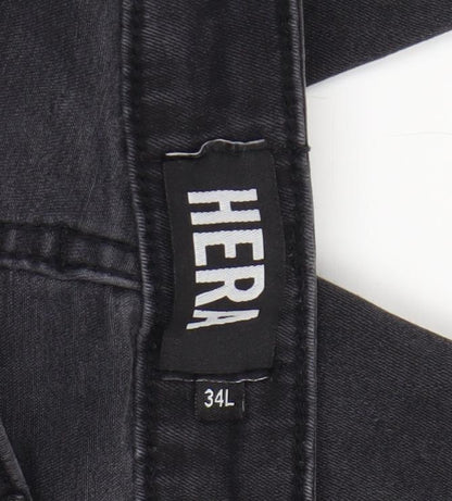 Mens UK Size L Hera Slim Fit Skinny Black Jeans