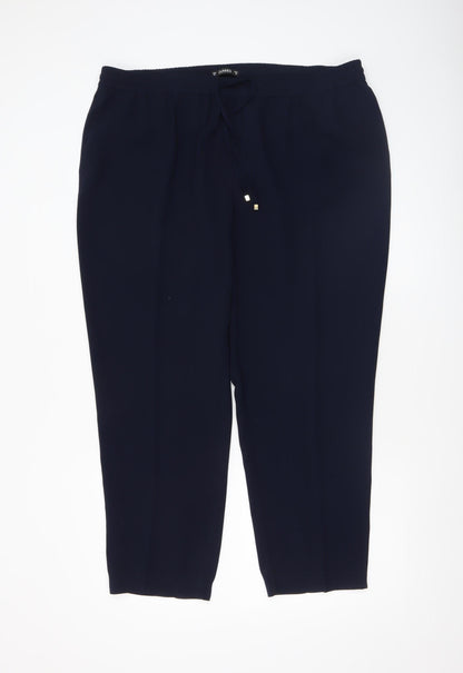 Womens UK Size 18 Dunnes Regular Fit CasualTravelWorkwear Blue Trousers