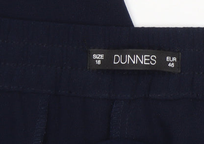 Womens UK Size 18 Dunnes Regular Fit CasualTravelWorkwear Blue Trousers