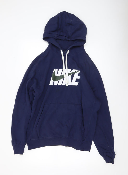 Mens UK Size M Nike Blue Pullover Hoodie
