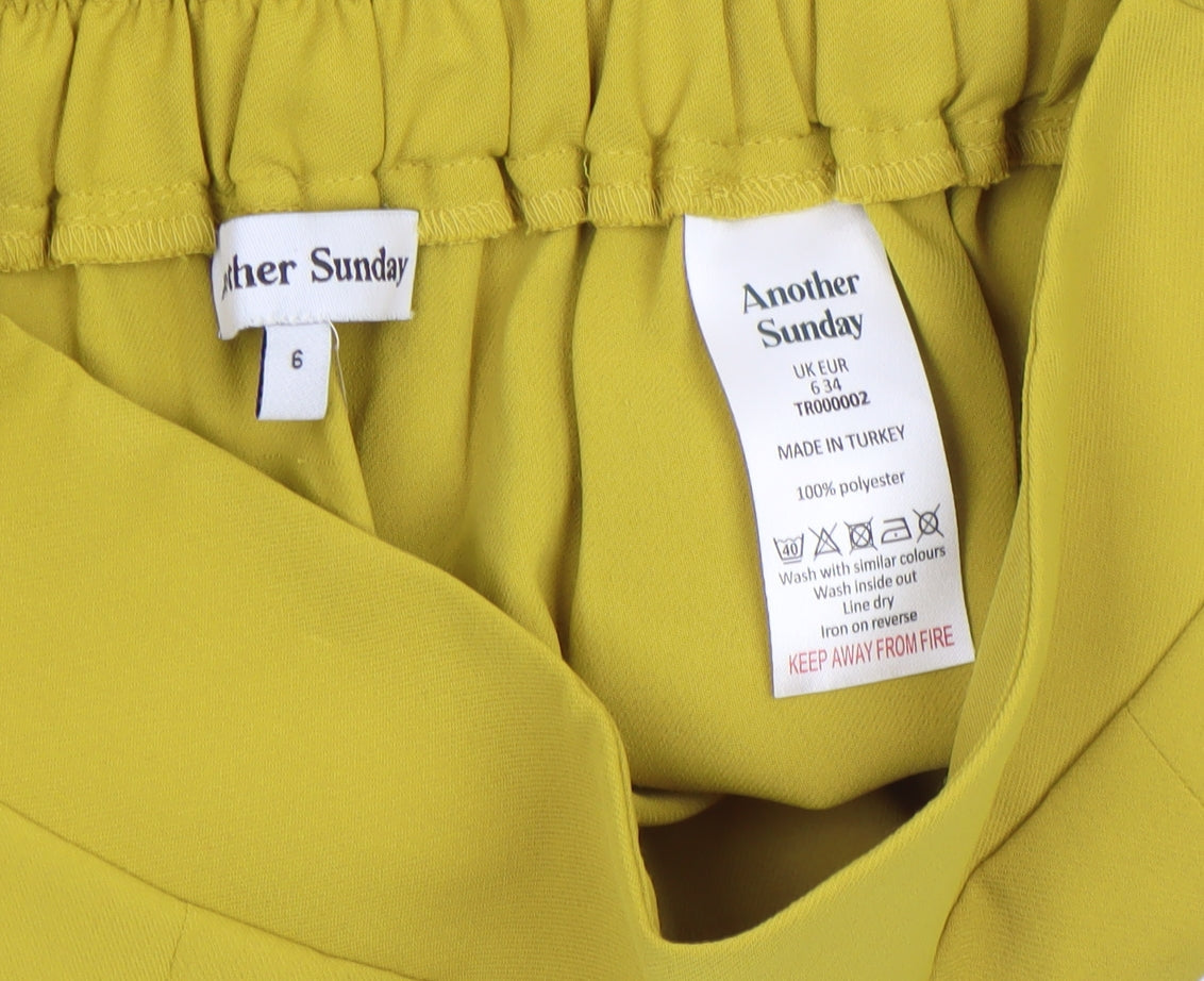 Womens UK Size 6 Another Sunday Relaxed Fit Cropped Yellow Trousers