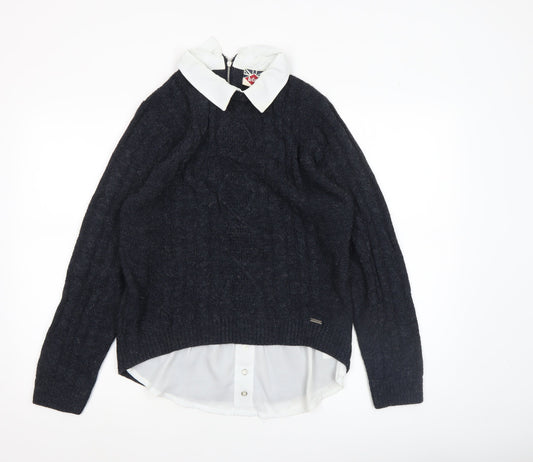 Womens UK Size 12 Lee Cooper Blue Pullover Jumper