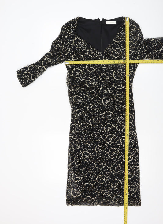 Kaliko Women's Black Floral Bodycon Lace Dress Size 8