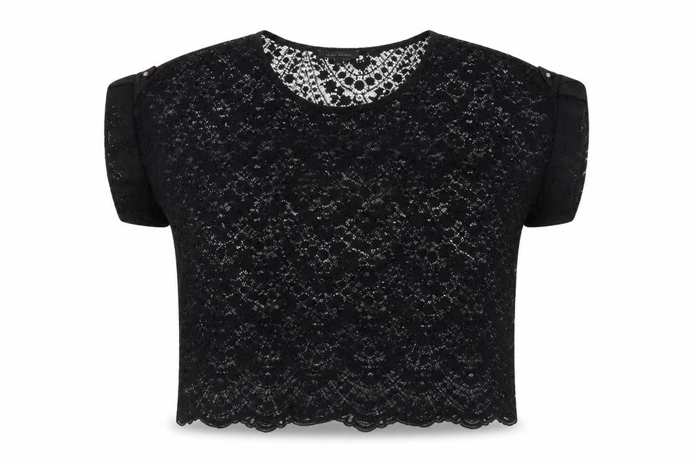 Womens UK Size 12 River Island Black Cropped Blouse