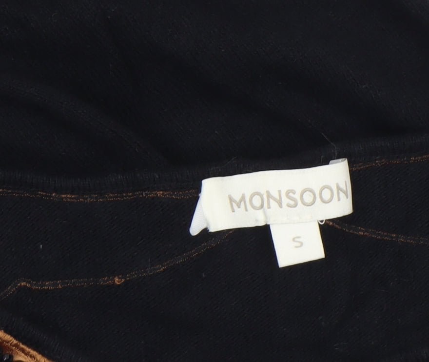 Womens UK Size S Monsoon Black Pullover Jumper