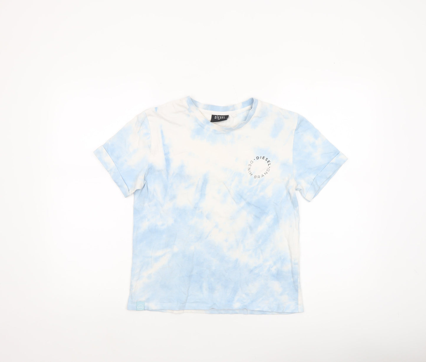 Womens UK Size XS Diesel Blue Basic T-Shirt