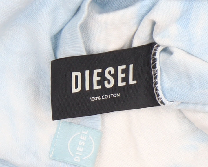 Womens UK Size XS Diesel Blue Basic T-Shirt