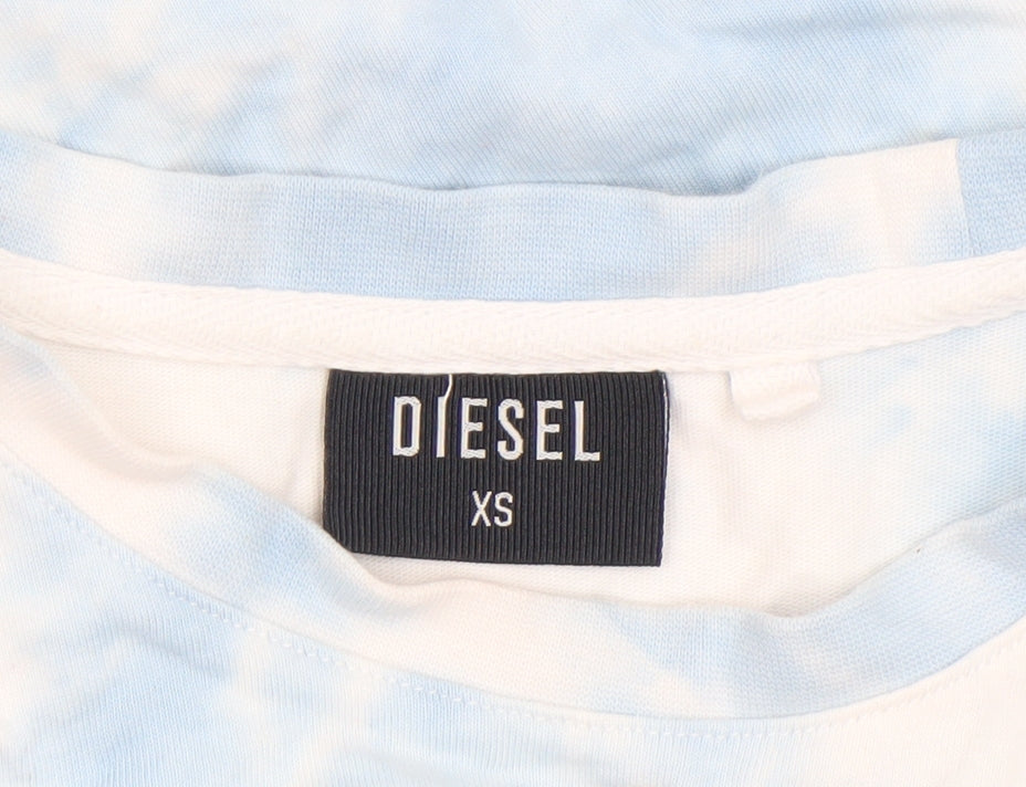 Womens UK Size XS Diesel Blue Basic T-Shirt